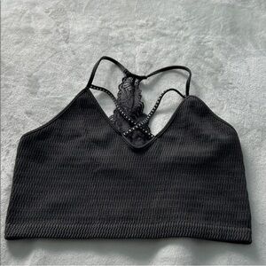 Daytrip Black Strappy Lace Crop Top